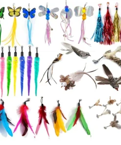 Cat Feather Accessories False Birds Worm Toy with Bell