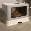Large Hooded Cat Litter Box Tray Drawer Type Pet Kitty Toilet