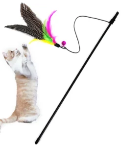 Cats Feathers Wand Interactive Kitten Toy