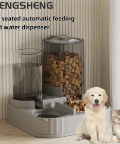 Dog Automatic Feeder Water Fountain Drinker Pet Food Storage Dispenser