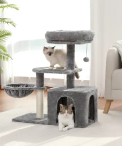 80cm Small Cat Tree Cozy Condo for Indoor Kitten Luxurious Top