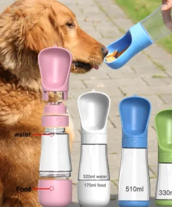 Twist Open Dog Water Bottle Portable Drinking Water Feeding Food Bowl
