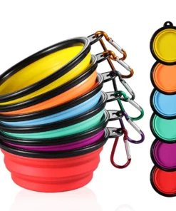 Dogs Feed Supplies Folding Silicone Bowl