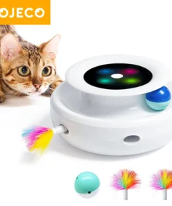 2 in 1 Smart Cat Toys Automatic Feather Fun Ball Toy Set