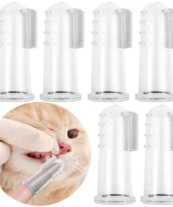 6 Pcs Pet Toothbrush Set - Silicone Finger Toothbrush For Cats