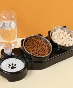Functional Double Pet Bowls Neck Protection for Cats