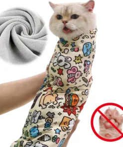 Cat Grooming Wrap Self-Adherent Cat Restraint Wrap Anti-Escape Cat Swaddle Burrito Wrap
